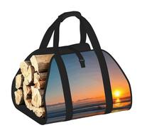 DUWAA Bella borsa portaoggetti con stampa di alba e oceano, accessori per bruciatori di legna, borsa per attrezzi resistente per interni ed esterni