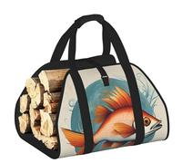 DUWAA Bella borsa portaoggetti con stampa di pesci, accessori per bruciatori di legna, borsa per attrezzi resistente per interni ed esterni