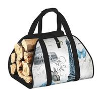 DUWAA Bella borsa portaoggetti con stampa floreale, accessori per bruciatori di legna, borsa per attrezzi resistente per interni ed esterni