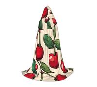DUWAA Bella dolce ciliegia rossa 2 stampa mantello medievale mago veste mantello con cappuccio mantello rinascimentale costume di Halloween Cosplay Prop