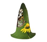 DUWAA Bella farfalla incandescente 1 stampa mantello medievale mago veste mantello con cappuccio mantello rinascimentale costume di Halloween Cosplay Prop