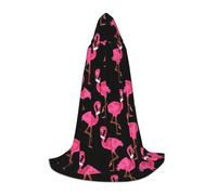 DUWAA Bella Rosa Fenicotteri Stampa Mantello Medievale Mago Veste Mantello Con Cappuccio Rinascimento Mantello Costume Halloween Cosplay Prop