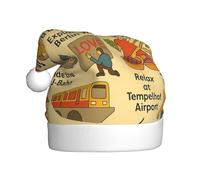 DUWAA Berlin See Travel Guide Print Soft Plush Christmas Party Cappelli per feste, cappello Gorros De Navidad Adultos, per Capodanno