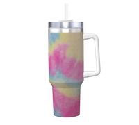 DUWAA Bicchiere grande con manico con stampa a righe arcobaleno per uso quotidiano tazza di ghiaccio caldo/freddo bottiglia da caffè da viaggio regali