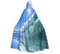 DUWAA Big Ocean Wave HD stampa mantello con cappuccio per uomo donna, mantello con cappuccio unisex Halloween strega vampiro costume