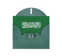 DUWAA Biglietti di auguri con stampa della bandiera dell'Arabia Saudita per clienti e dipendenti adulti, 10,2 x 15,2 cm