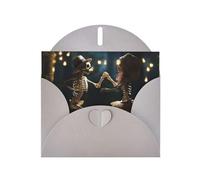 DUWAA Biglietti di auguri con stampa di scheletro di danza aziendale per clienti e clienti adulti dipendenti Holiday Greeting, 10,2 x 15,2 cm