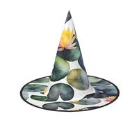 DUWAA Black Lily Pads 1 Stampa Stampa Halloween Cappelli Da Strega Appesi Accessori Costumi, Decorazioni Per Casa, Cortile, Portica-3 Pezzi