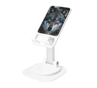 DUWAA Blue Eyes Wolf Print 360 ° rotante supporto del telefono cellulare, supporto regolabile del telefono cellulare, supporto portatile pieghevole del telefono