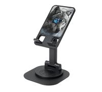 DUWAA Blue Eyes Wolf Print 360 ° rotante supporto del telefono cellulare, supporto regolabile del telefono cellulare, supporto portatile pieghevole del telefono