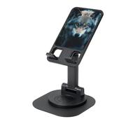 DUWAA Blue Eyes Wolf2 Print 360 ° supporto per telefono cellulare, supporto regolabile per cellulare, supporto pieghevole portatile per telefono