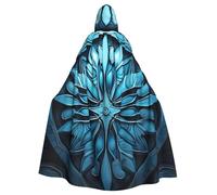 DUWAA Blue Folk Art Pattern1 Stampa 150 "Mantello di Carnevale, Unisex Adulto Con Cappuccio Mantello Per Halloween Strega Vampiro Mago Cosplay