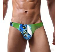 DUWAA Blue Owl Print - Slip da uomo con supporto per bikini, taglia S-4XL, traspirante, morbido, elasticizzato, con cintura larga, Nero , XXL