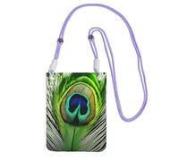 DUWAA Borsa a tracolla con stampa di piume di pavone verde per le donne, borsa a tracolla, mini borsa per telefono da viaggio, portafoglio per telefono, Viola, Taglia unica