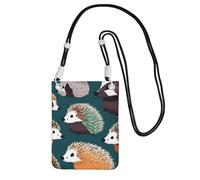 DUWAA Borsa a tracolla da donna con stampa di molti ricci alla moda, borsa per telefono con tracolla regolabile, per escursioni e viaggi, nero, Taglia unica