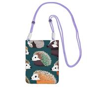 DUWAA Borsa a tracolla da donna con stampa di molti ricci alla moda, borsa per telefono con tracolla regolabile, per escursioni e viaggi, Viola, Taglia unica