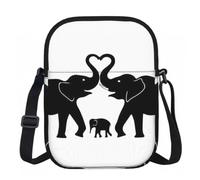 DUWAA Borsa a tracolla Oxford con stampa elefante e giovane elefante, borsa regolabile resistente all'acqua per uso quotidiano di viaggio delle donne