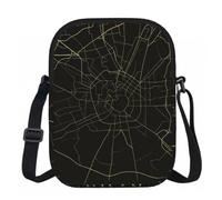 DUWAA Borsa a tracolla Oxford con stampa mappa della città di Milano, borsa regolabile resistente all'acqua per uso quotidiano di viaggio delle donne