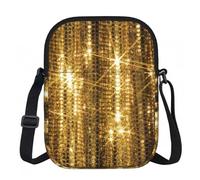 DUWAA Borsa a tracolla Oxford delle donne della stampa della scintilla dello scintillio dell'oro per le donne, borsa resistente all'acqua dell'imbracatura di 15×21cm con la chiusura lampo