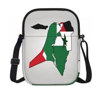 DUWAA Borsa a tracolla regolabile di Oxford della stampa Map02 della bandiera della Palestina, piccola borsa a tracolla resistente all'acqua per il viaggio