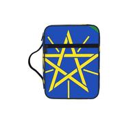 DUWAA Borsa multifunzione con stampa della mappa della bandiera dell'Etiopia, borsa per cosmetici, con manico, impermeabile, con scomparti