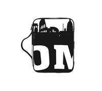 DUWAA Borsa multifunzione con stampa di città romana, borsa per cosmetici, con manico, impermeabile, con scomparti