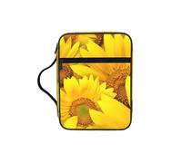 DUWAA Borsa multifunzione con stampa di girasoli gialli e fiori gialli, borsa per cosmetici con manico, astuccio impermeabile con scomparti