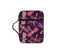 DUWAA Borsa multifunzione con stampa di libellule viola, borsa cosmetica con manico, astuccio impermeabile con scomparti