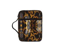 DUWAA Borsa multifunzione con stampa serpente giallo, borsa per cosmetici, con manico, impermeabile, con scomparti