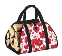 DUWAA Borsa porta attrezzi resistente per caminetto con stampa a cuore rosso per San Valentino