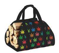 DUWAA Borsa portaoggetti colorata con foglie di cannabis stampate, accessori per bruciatori di tronchi, borsa per attrezzi resistente per interni ed esterni