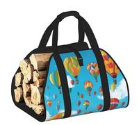 DUWAA Borsa portaoggetti colorata con stampa di palloncini blu e cielo, accessori per bruciatori di tronchi, borsa per attrezzi resistente per interni ed esterni