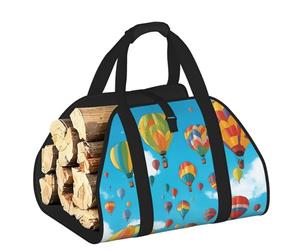 DUWAA Borsa portaoggetti colorata con stampa di palloncini blu e cielo, accessori per bruciatori di tronchi, borsa per attrezzi resistente per interni ed esterni