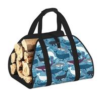DUWAA Borsa portaoggetti con stampa a balena, accessori per bruciatori di legna, borsa per attrezzi resistente per interni ed esterni