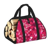 DUWAA Borsa portaoggetti con stampa a forma di cuore per San Valentino, accessori per bruciatori di legna, borsa per attrezzi resistente per interni ed esterni