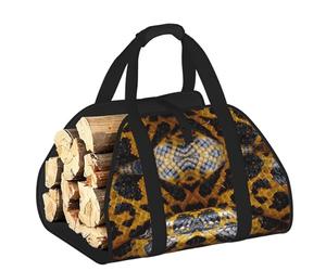DUWAA Borsa portaoggetti con stampa a serpente giallo, accessori per bruciatori di legna, borsa per attrezzi resistente per interni ed esterni