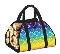 DUWAA Borsa portaoggetti con stampa a squame di pesce arcobaleno, accessori per bruciatori di legna, borsa per attrezzi resistente per interni ed esterni