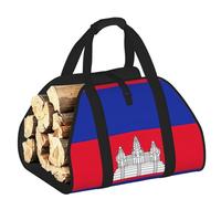 DUWAA Borsa portaoggetti con stampa bandiera della Cambogia, accessori per bruciatori di legna borsa per attrezzi resistente per interni ed esterni per caminetti