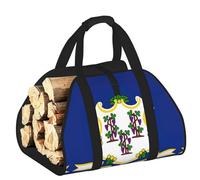 DUWAA Borsa portaoggetti con stampa bandiera dello stato del Connecticut, accessori per bruciatori di legna, borsa per attrezzi per interni ed esterni