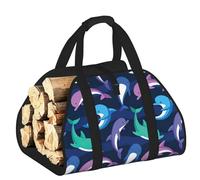 DUWAA Borsa portaoggetti con stampa delfino, per bruciatori di legna e accessori, borsa per attrezzi resistente per interni ed esterni