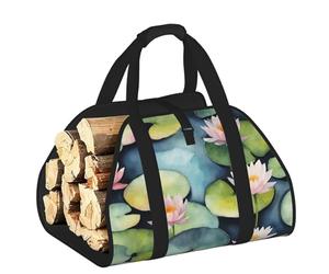 DUWAA Borsa portaoggetti con stampa di giglio nero, accessori per bruciatori di legni, borsa per attrezzi resistente per interni ed esterni