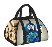 DUWAA Borsa portaoggetti con stampa di pappagallo blu che abbraccia accessori per bruciatori di legna borsa per attrezzi resistente per interni ed esterni per caminetti