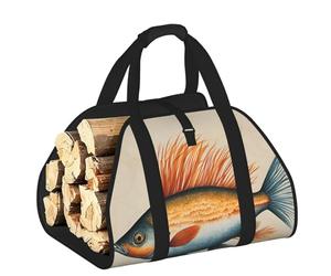 DUWAA Borsa portaoggetti con stampa di pesce volante, accessori per bruciatori di tronchi, borsa per attrezzi resistente per interni ed esterni