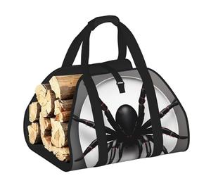 DUWAA Borsa portaoggetti con stampa ragno nero, accessori per bruciatori di legna, borsa per attrezzi resistente per interni ed esterni