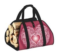 DUWAA Borsa portaoggetti con stampa romantica a forma di cuore, accessori per bruciatori di legna, borsa per attrezzi resistente per interni ed esterni