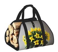 DUWAA Bouquet di narcisi 1 borsa portaoggetti con stampa, accessori per bruciatori di legna, borsa per attrezzi resistente per interni ed esterni