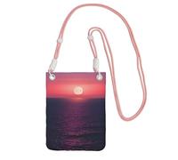 DUWAA Bright Moon At Sea Hippie Print Crossbody Bag per le donne, borsa a tracolla, borsa da viaggio, mini borsa per telefono, portafoglio per telefono, Rosa, Taglia unica
