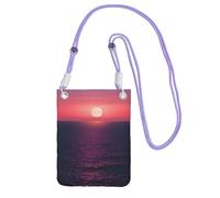 DUWAA Bright Moon At Sea Hippie Print Crossbody Bag per le donne, borsa a tracolla, borsa da viaggio, mini borsa per telefono, portafoglio per telefono, Viola, Taglia unica