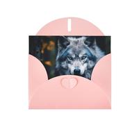 DUWAA Business Blue Eyes Wolf1 Biglietti di auguri per clienti e clienti adulti dipendenti Holiday Greeting, 10,2 x 15,2 cm