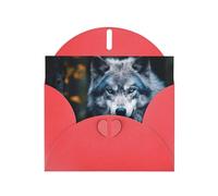 DUWAA Business Blue Eyes Wolf1 Biglietti di auguri per clienti e clienti adulti dipendenti Holiday Greeting, 10,2 x 15,2 cm